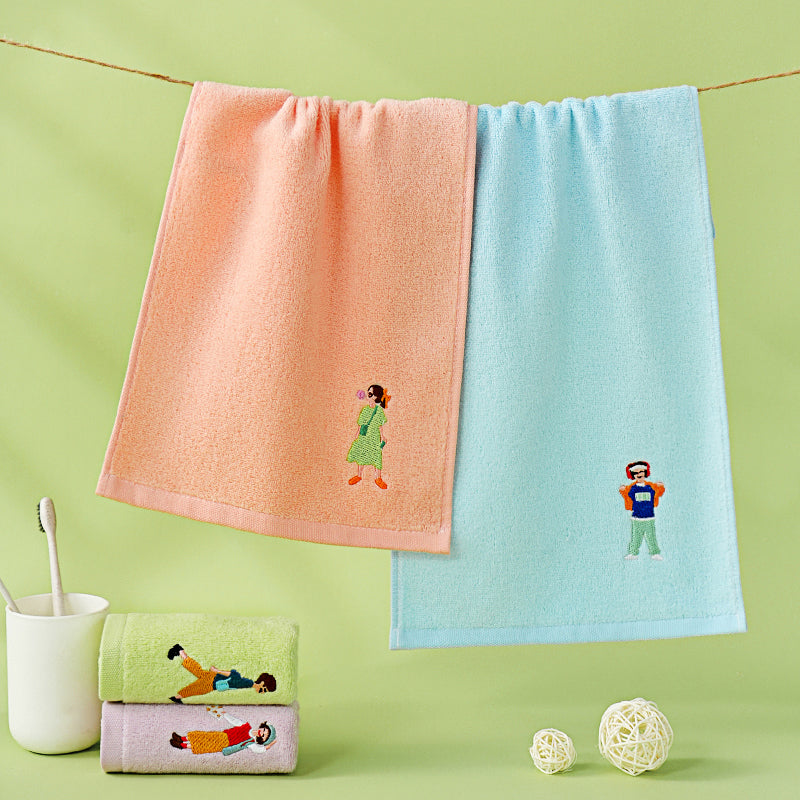 Zero twist yarn towel embroidered children's towel is youth series