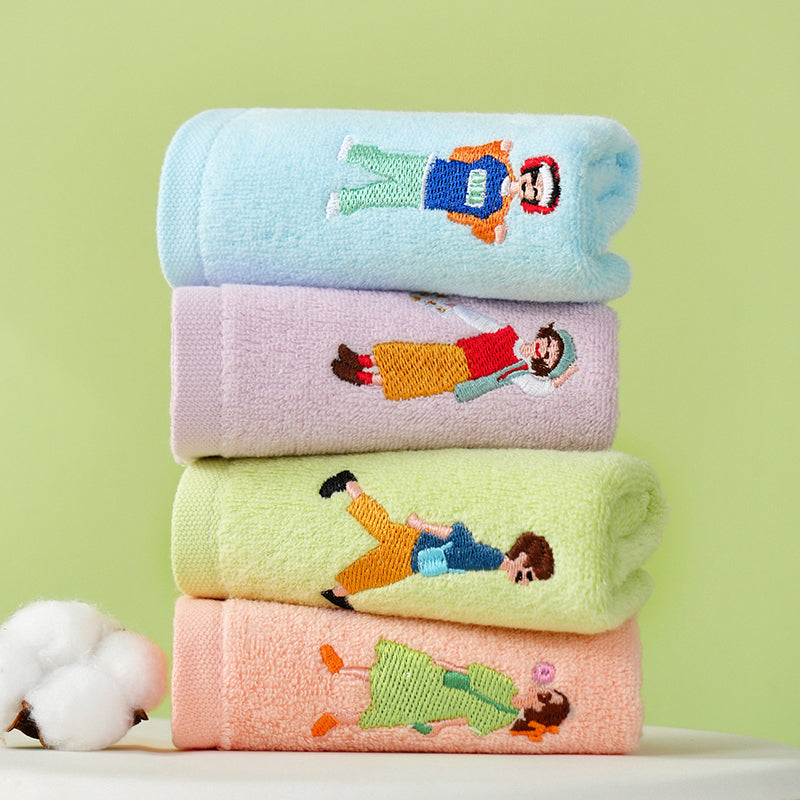Zero twist yarn towel embroidered children's towel is youth series