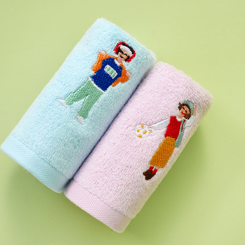 Zero twist yarn towel embroidered children's towel is youth series