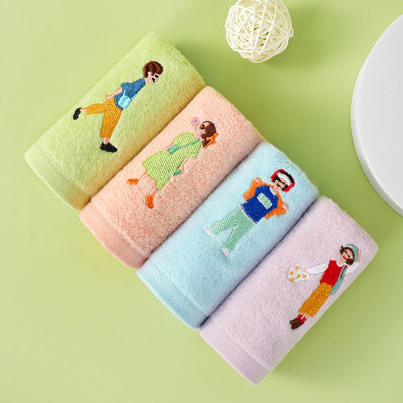 Zero twist yarn towel embroidered children's towel is youth series