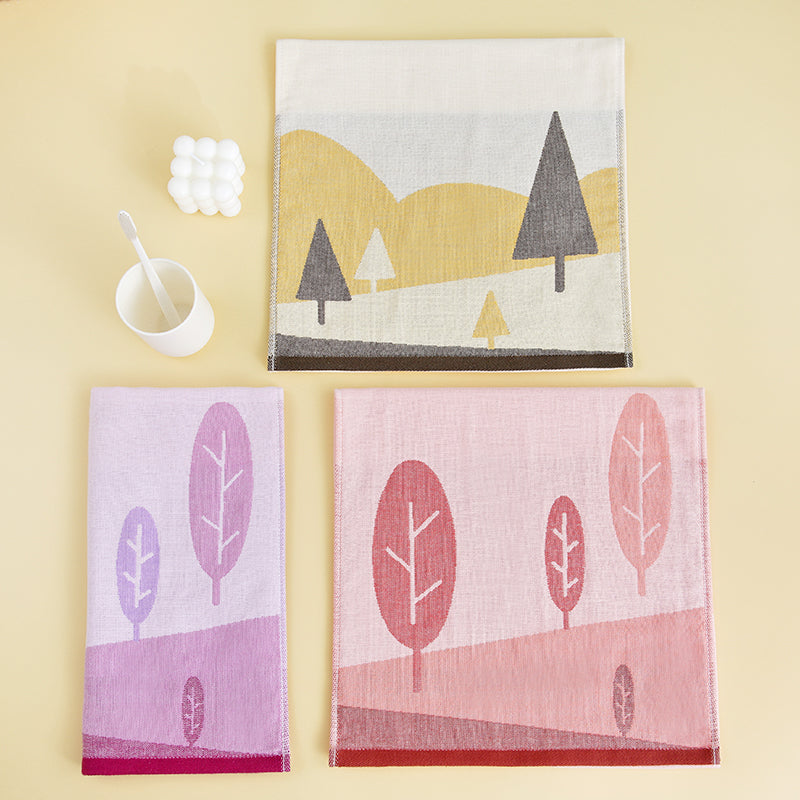 Double layer gauze+looped cotton absorbent landscape series