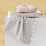 Double layer gauze+looped cotton absorbent stripe series