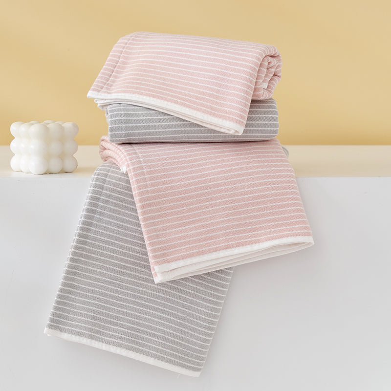 Double layer gauze+looped cotton absorbent stripe series