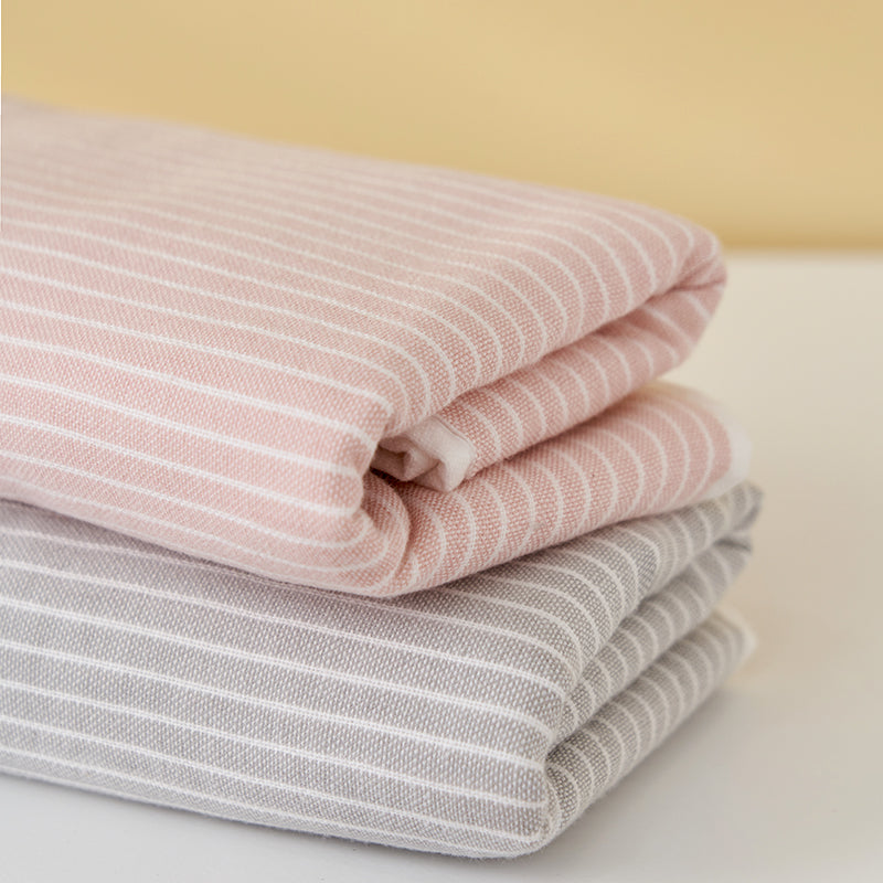 Double layer gauze+looped cotton absorbent stripe series