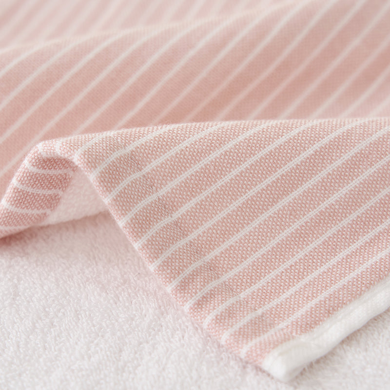 Double layer gauze+looped cotton absorbent stripe series