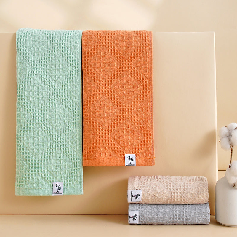 Pure cotton woven water absorbing and breathable block honeycomb series