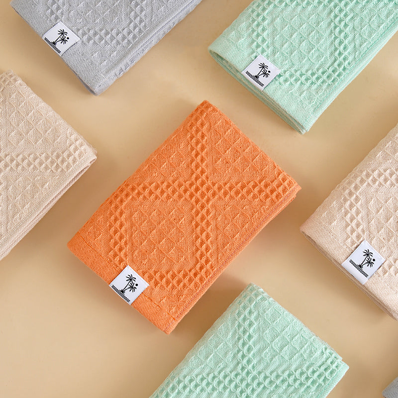 Pure cotton woven water absorbing and breathable block honeycomb series