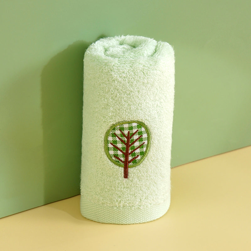 Zero twist yarn towel embroidered children's towel sapling series