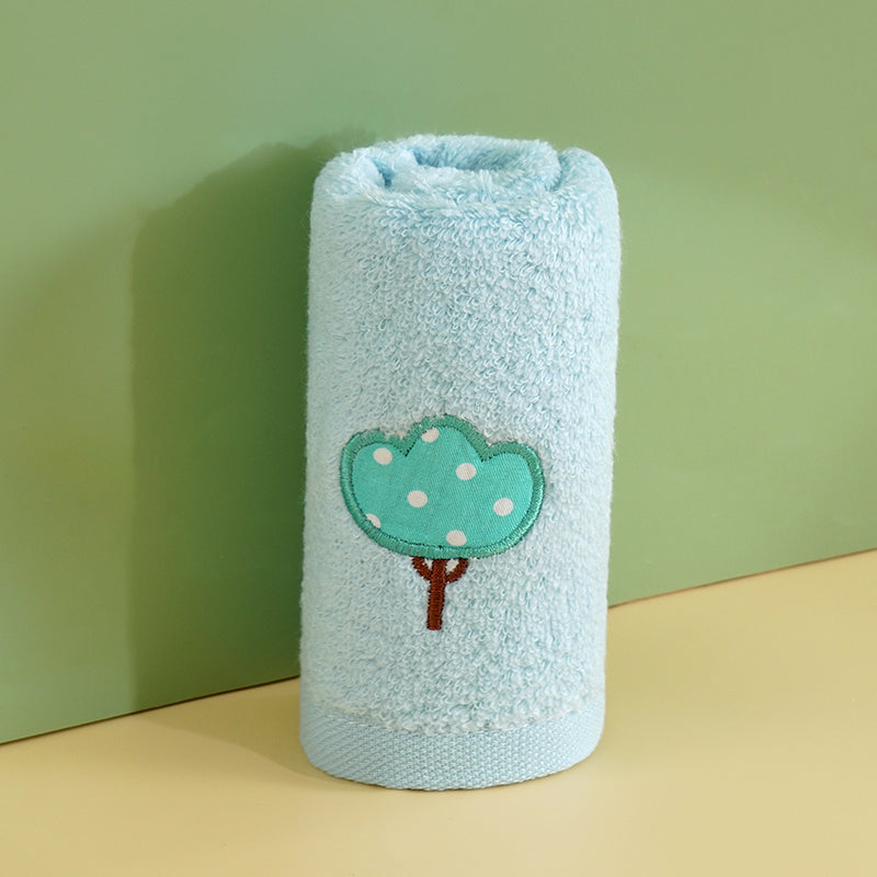 Zero twist yarn towel embroidered children's towel sapling series