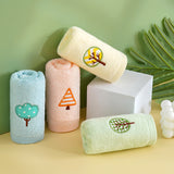 Zero twist yarn towel embroidered children's towel sapling series