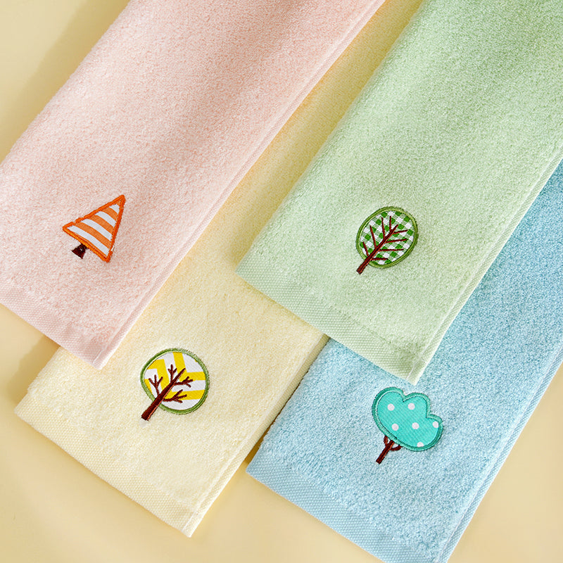 Zero twist yarn towel embroidered children's towel sapling series