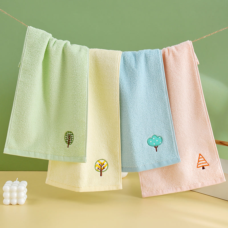 Zero twist yarn towel embroidered children's towel sapling series