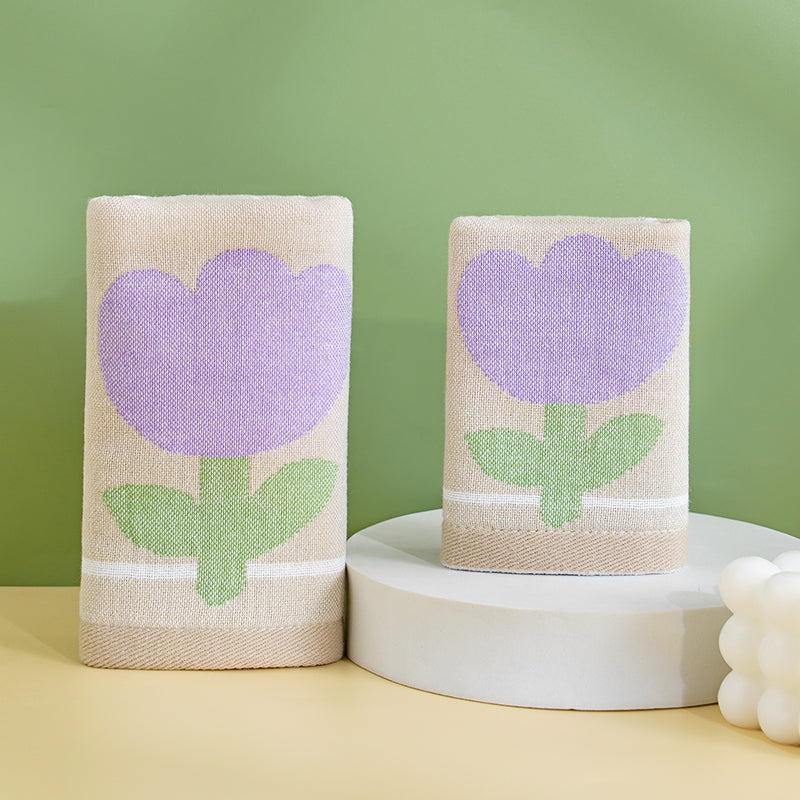 Double layer gauze+looped cotton absorbent tulip series