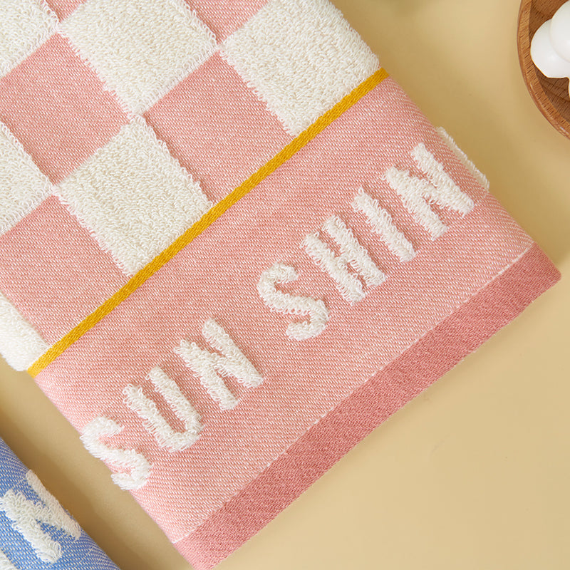 Double layer gauze+looped cotton absorbent checkerboard series