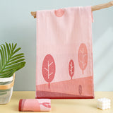 Double layer gauze+looped cotton absorbent landscape series