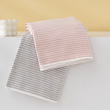Double layer gauze+looped cotton absorbent stripe series