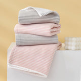 Double layer gauze+looped cotton absorbent stripe series