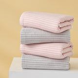 Double layer gauze+looped cotton absorbent stripe series