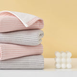 Double layer gauze+looped cotton absorbent stripe series