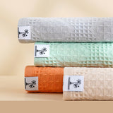 Pure cotton woven water absorbing and breathable block honeycomb series