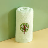 Zero twist yarn towel embroidered children's towel sapling series
