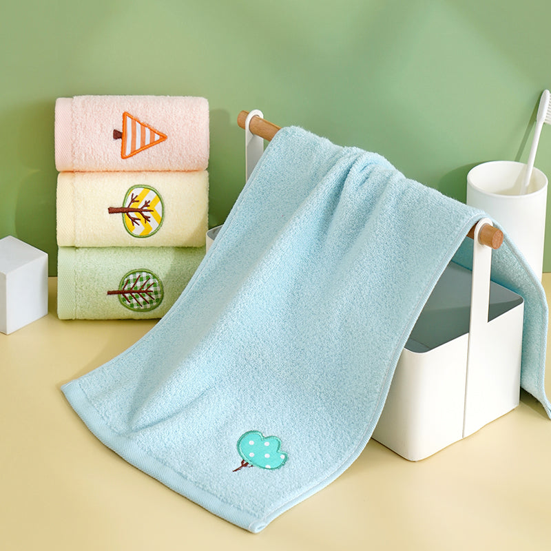 Zero twist yarn towel embroidered children's towel sapling