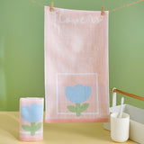 Double layer gauze+looped cotton absorbent tulip series