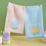 Double layer gauze+looped cotton absorbent tulip series