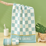 Double layer gauze+looped cotton absorbent checkerboard series