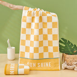 Double layer gauze+looped cotton absorbent checkerboard series