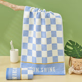 Double layer gauze+looped cotton absorbent checkerboard series