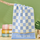 Double layer gauze+looped cotton absorbent checkerboard series