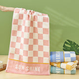 Double layer gauze+looped cotton absorbent checkerboard series