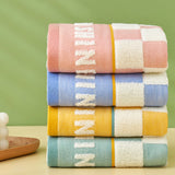 Double layer gauze+looped cotton absorbent checkerboard series