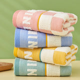 Double layer gauze+looped cotton absorbent checkerboard series