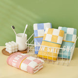 Double layer gauze+looped cotton absorbent checkerboard series