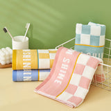 Double layer gauze+looped cotton absorbent checkerboard series