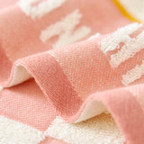 Double layer gauze+looped cotton absorbent checkerboard series