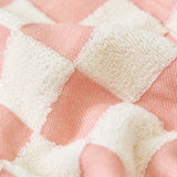 Double layer gauze+looped cotton absorbent checkerboard series