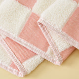 Double layer gauze+looped cotton absorbent checkerboard series