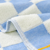 Double layer gauze+looped cotton absorbent checkerboard series