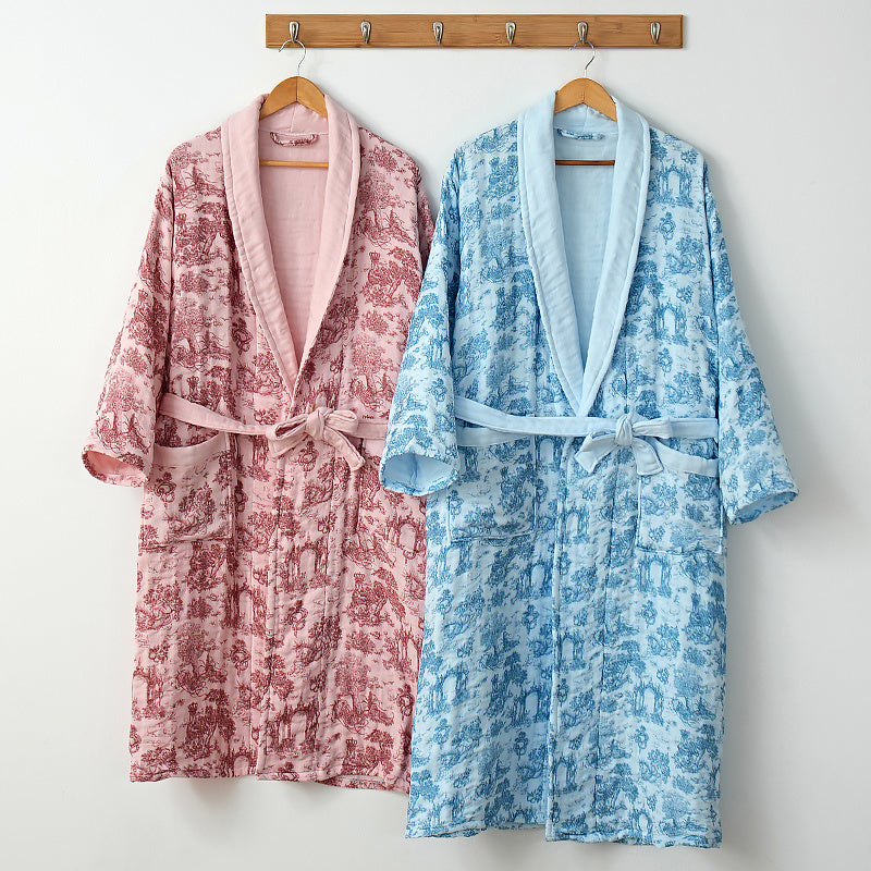Printed long sleeve bathrobes - 印花长袖浴袍 - photo 1