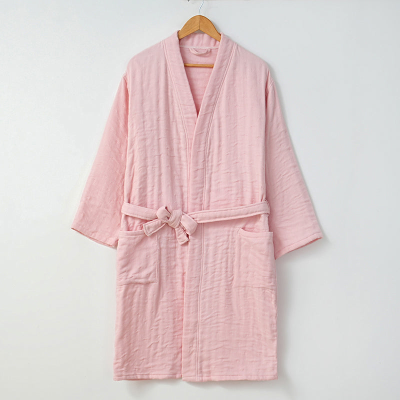 Solid color long sleeve bathrobes - 素色长袖浴袍 - photo 2