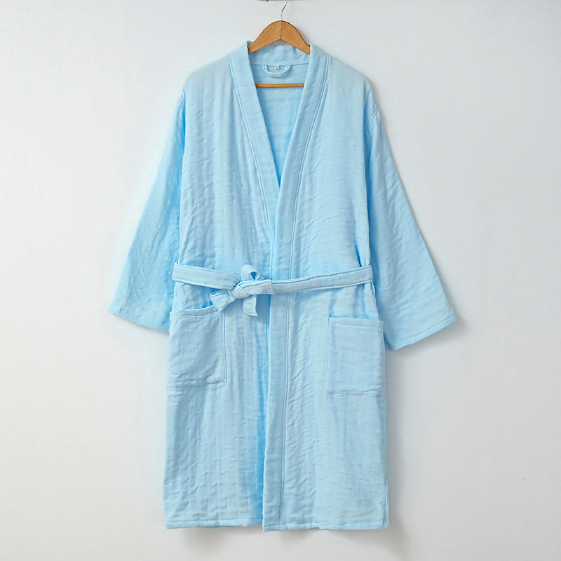 Solid color long sleeve bathrobes - 素色长袖浴袍 - photo 3