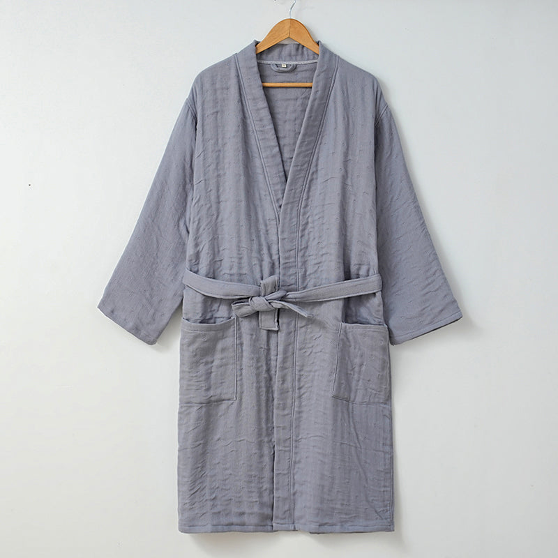 Solid color long sleeve bathrobes - 素色长袖浴袍 - photo 4