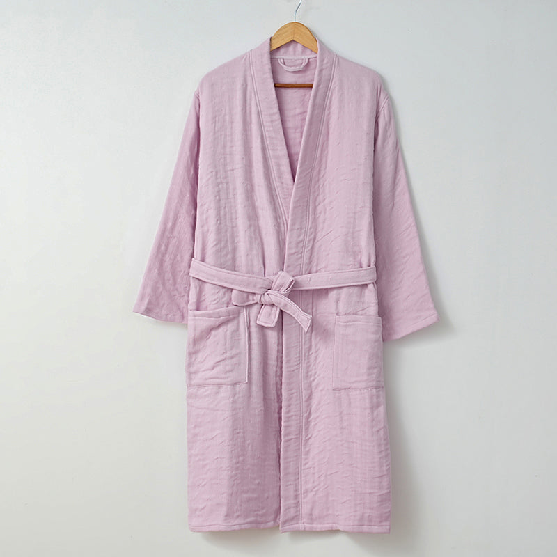 Solid color long sleeve bathrobes - 素色长袖浴袍 - photo 5