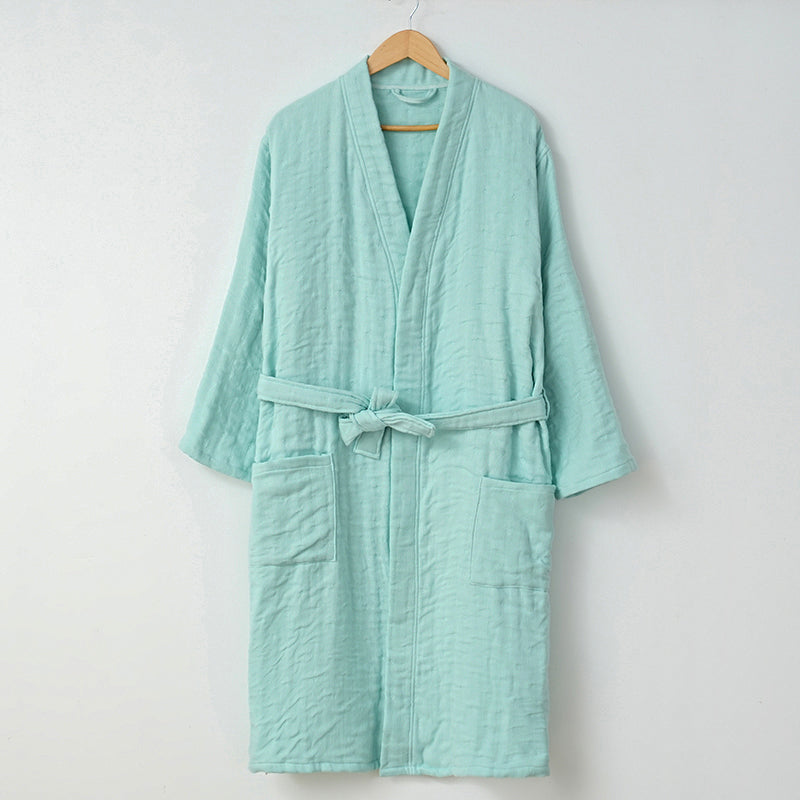 Solid color long sleeve bathrobes - 素色长袖浴袍 - photo 6