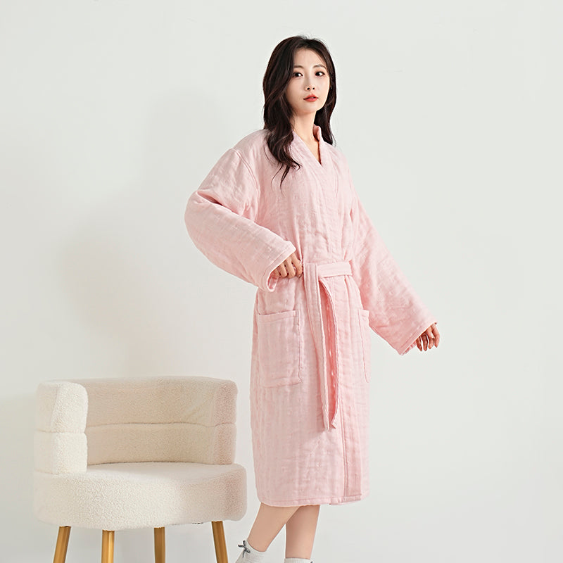 Solid color long sleeve bathrobes - 素色长袖浴袍 - photo 7