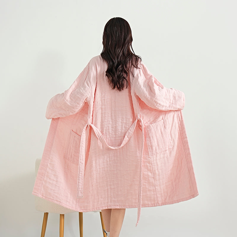 Solid color long sleeve bathrobes - 素色长袖浴袍 - photo 8