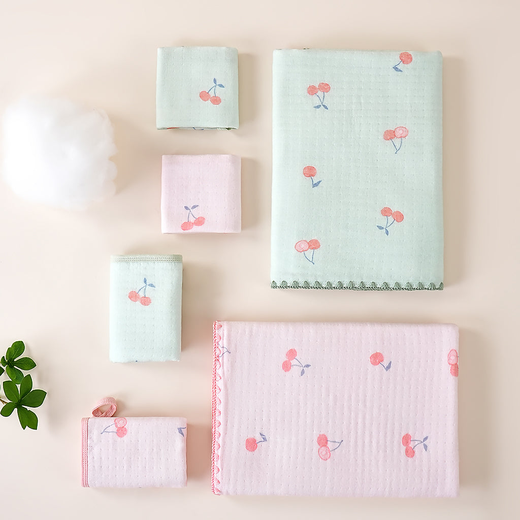Cherry print gauze towels - 纱布樱桃 - photo 2